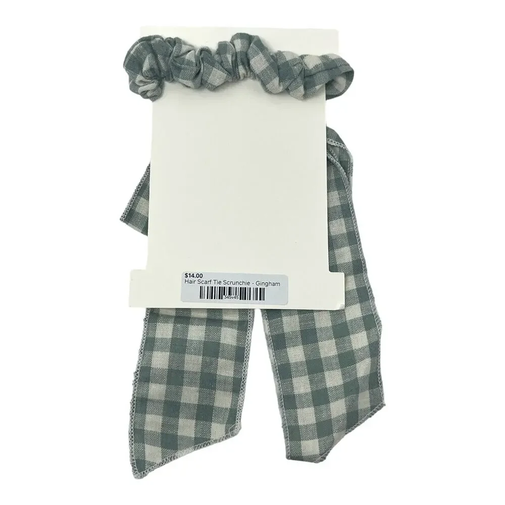 Rylee + Cru NEW Gingham Hair Scarf Tie Scrunchie. One Size